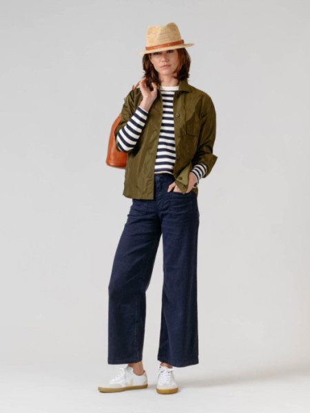 Pantalones Lucia Lino y Algodón Marino