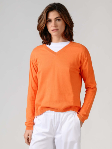 Jersey Duero Fino Cuello Pico Naranja