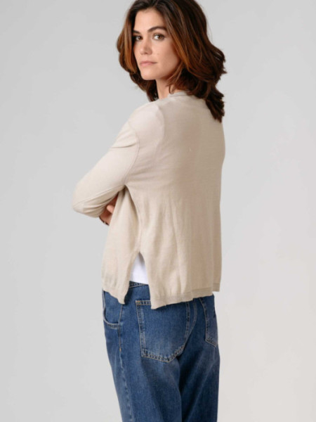 Jersey Duero Fino Cuello Pico BEige