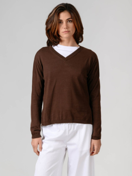 Jersey Duero Fino Cuello Pico Marrón