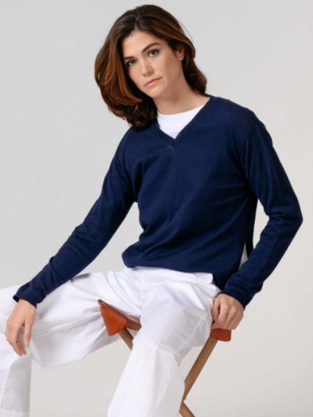 Jersey Duero Fino Cuello Pico Marino