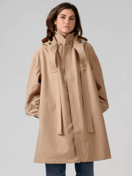 Chubasquero Largura Media Cintas Beige