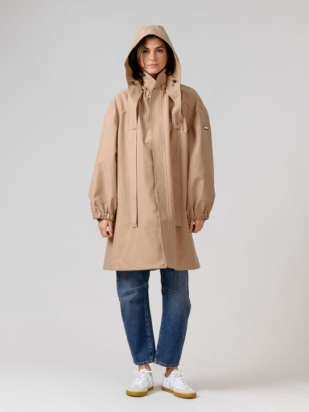 Chubasquero Largura Media Cintas Beige