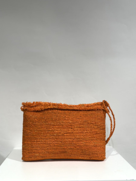 Bolso de Mano Rafia Naranja