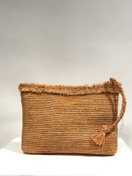Bolso de Mano Rafia Mandarina