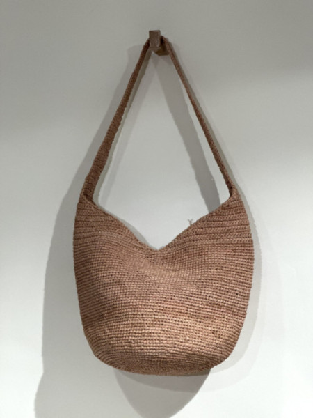 Bolso Rafia Bandolera Rosa