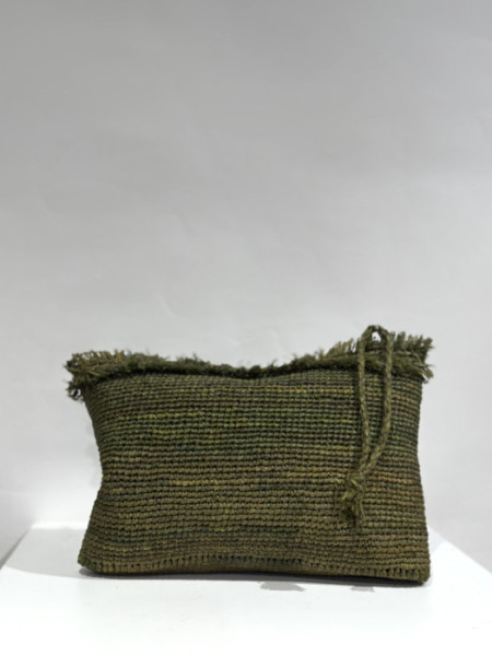 Bolso de Mano Rafia Kaki