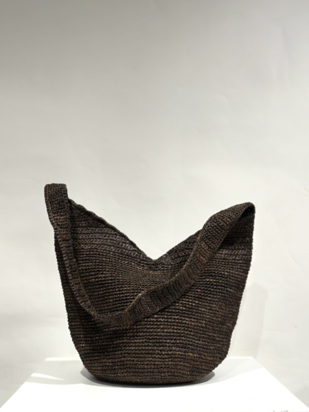 Bolso Rafia Bandolera Marron