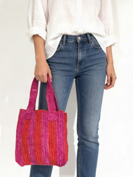 BOLSO_RAFIA_PEQUENO_RAYAS_ROSA_Y