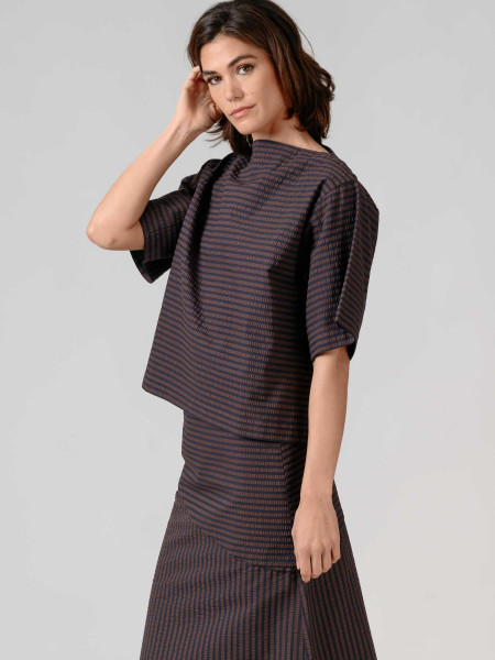 Blusa Creta Mil Rayas Marrón