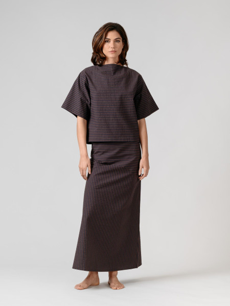 Blusa Creta Mil Rayas Marrón