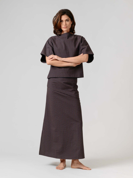 Blusa Creta Mil Rayas Marrón