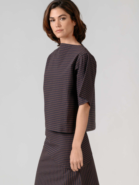 Blusa Creta Mil Rayas Marrón