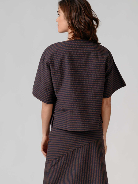 Blusa Creta Mil Rayas Marrón
