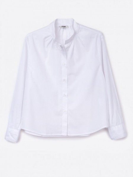 Camisa Algodon Cuello Especial Blanco