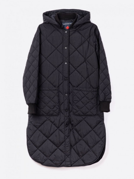 Parka Acolchada Rombos Negro