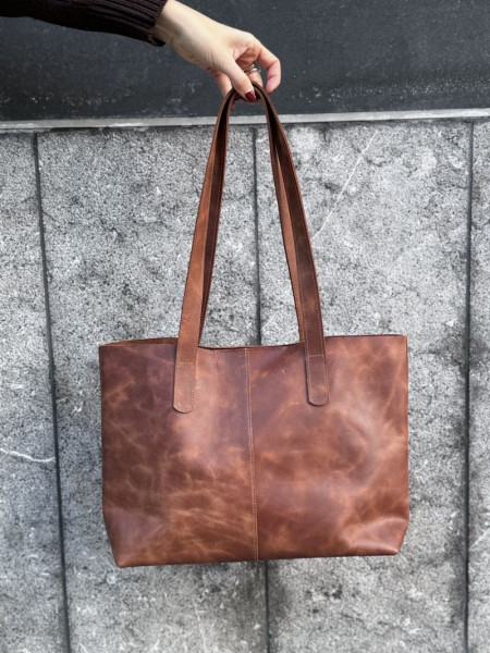 Bolso Shopper Cuero Marrón