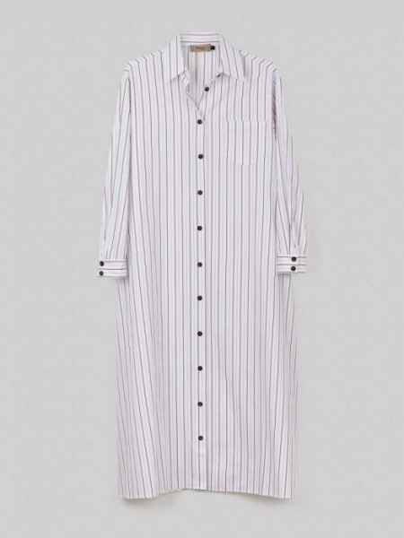 Vestido Como Camisero Algodón Rayas