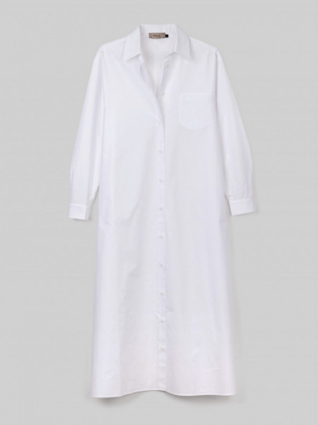 Vestido Como Camisero Algodón Blanco