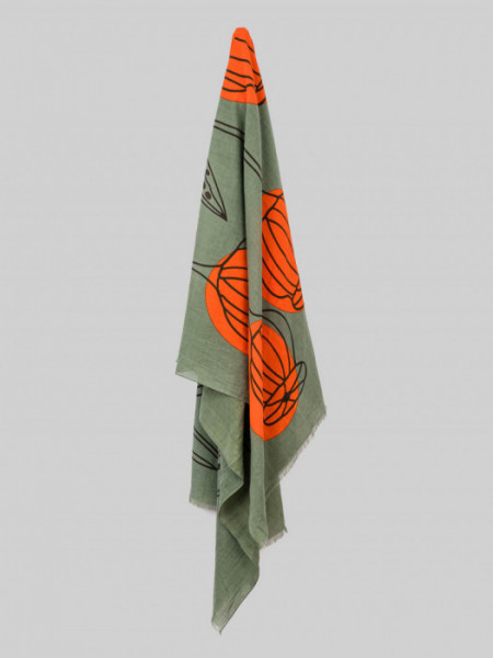 FULAR_PAREO_VERDE_CON_FLOR_NARANJA_UNIC FULAR_PAREO_VERDE_CON_FLOR_NARANJA_UNIC