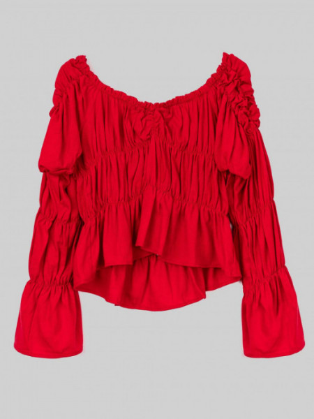 SADIE_RED_RUCHED_BLOUSE