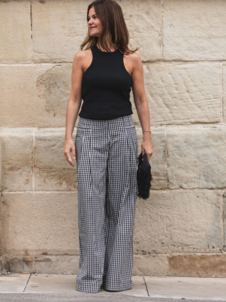 Pantalon Bergamo Vichy Negro