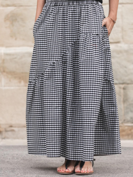 Falda Venecia Vichy Negro Falda Venecia Vichy Negro