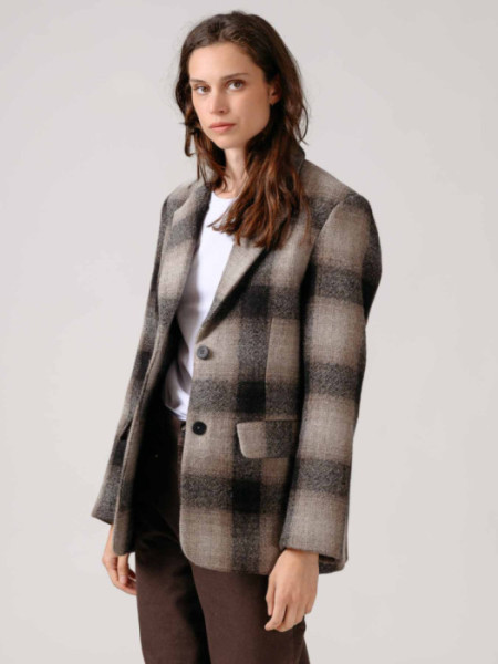 Abrigo Chicago Cuadros Marron