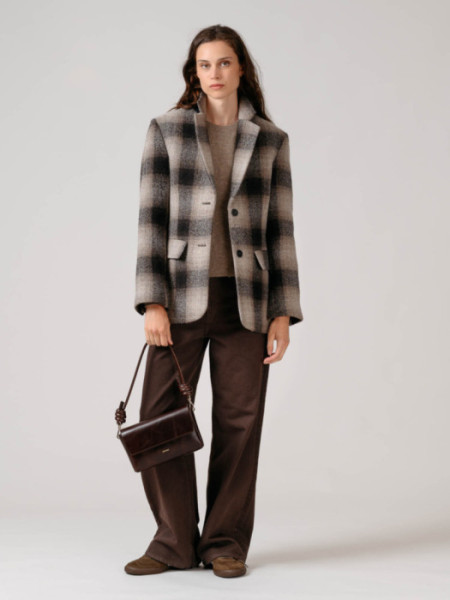 Abrigo Chicago Cuadros Marron Abrigo Chicago Cuadros Marron