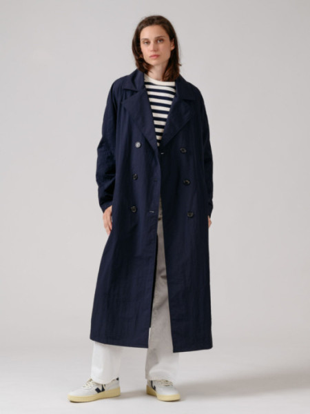 Gabardina Estocolmo Tejido Crinkle Marin Gabardina Estocolmo Tejido Crinkle Marin