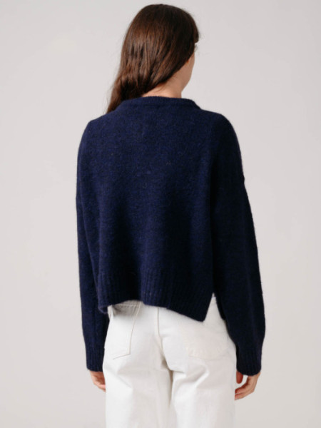Chaqueta Cuello Redondo Marino Chaqueta Cuello Redondo Marino