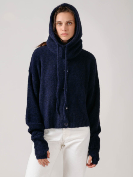 Chaqueta Cuello Redondo Marino Chaqueta Cuello Redondo Marino