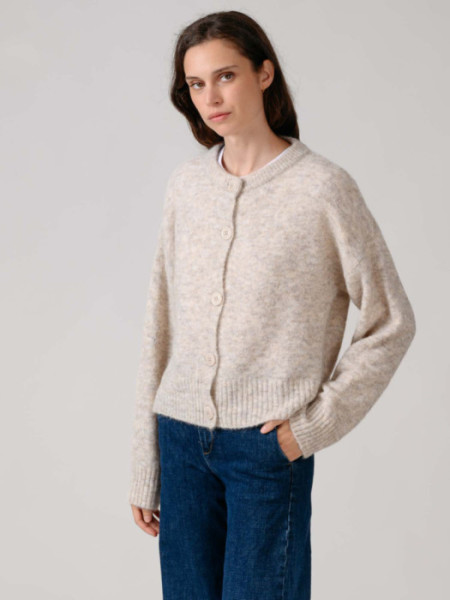 Chaqueta Cuello Redondo Gris Claro Chaqueta Cuello Redondo Gris Claro