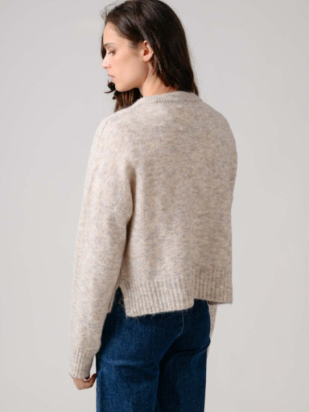 Chaqueta Cuello Redondo Gris Claro Chaqueta Cuello Redondo Gris Claro