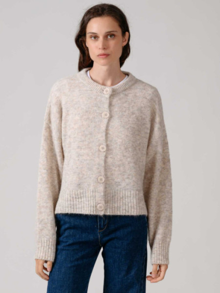 Chaqueta Cuello Redondo Gris Claro Chaqueta Cuello Redondo Gris Claro
