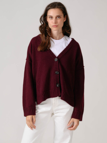 Chaqueta Cuello Pico Con Cashmere