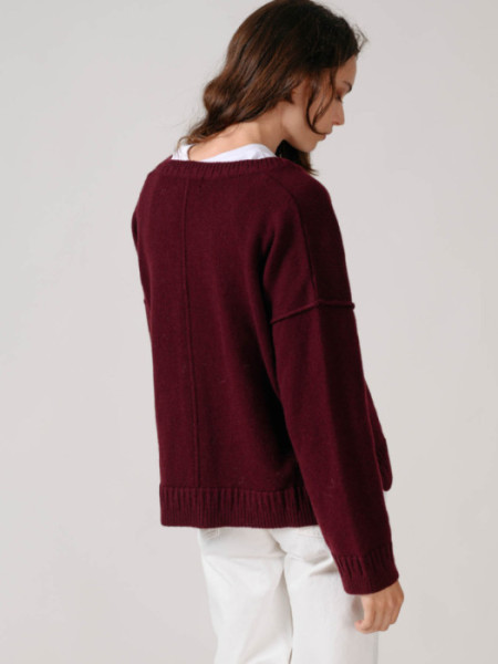 Chaqueta Cuello Pico Con Cashmere