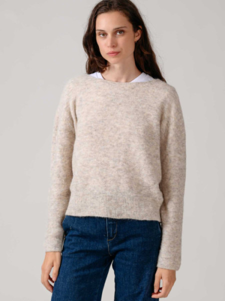 Jersey Cuello Barco Con Alpaca Gris Clar