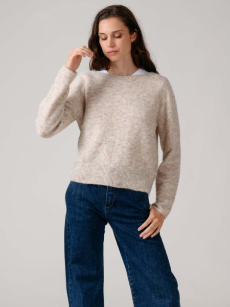Jersey Cuello Barco Con Alpaca Gris Clar Jersey Cuello Barco Con Alpaca Gris Clar
