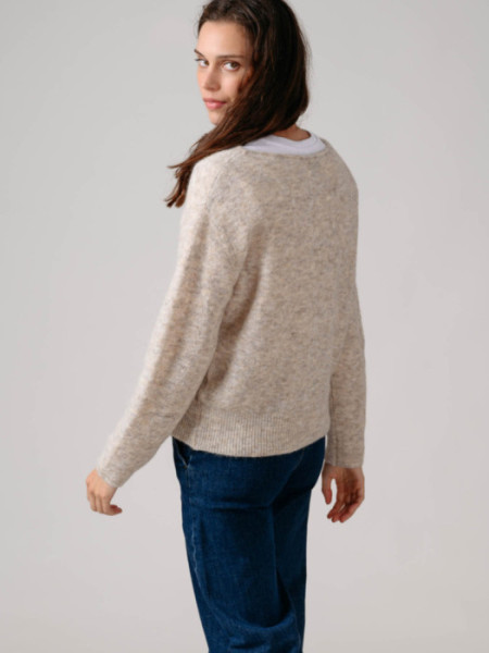 Jersey Cuello Barco Con Alpaca Gris Clar Jersey Cuello Barco Con Alpaca Gris Clar