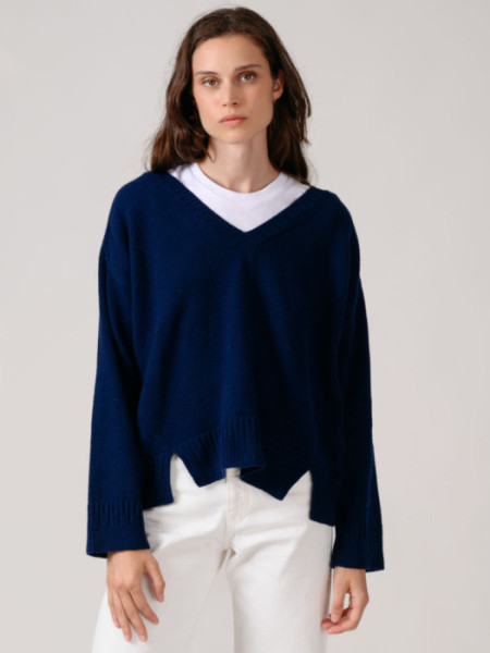Jersey Pico Con Cashmere Marino