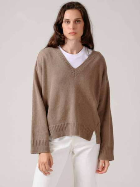 Jersey Pico Con Cashmere Topo