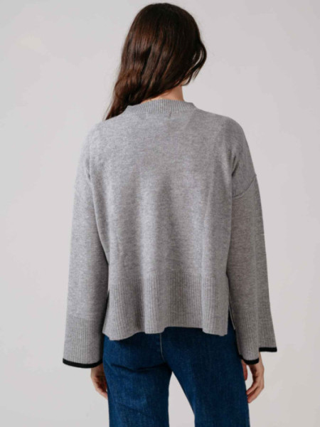 Jersey Cuello Chimenea Bolsillo Gris